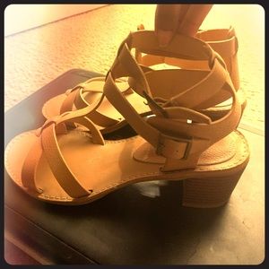 Bamboo Gladiator  double buckle heel sandal